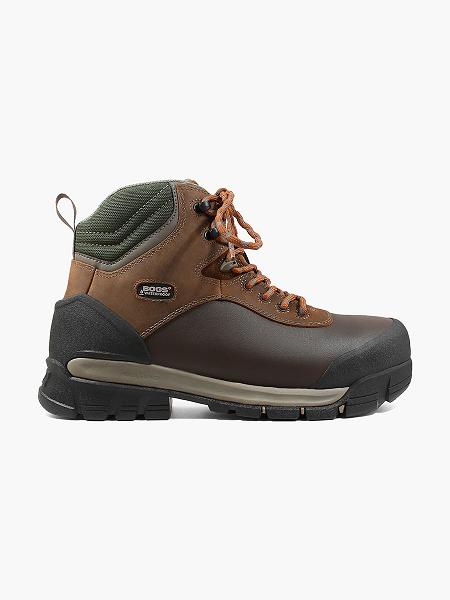 BOGS Boots Deutschland - Bedrock Shell 6" Comp Toe Wasserdichte Arbeitsstiefel Herren Braun Multi DE53109